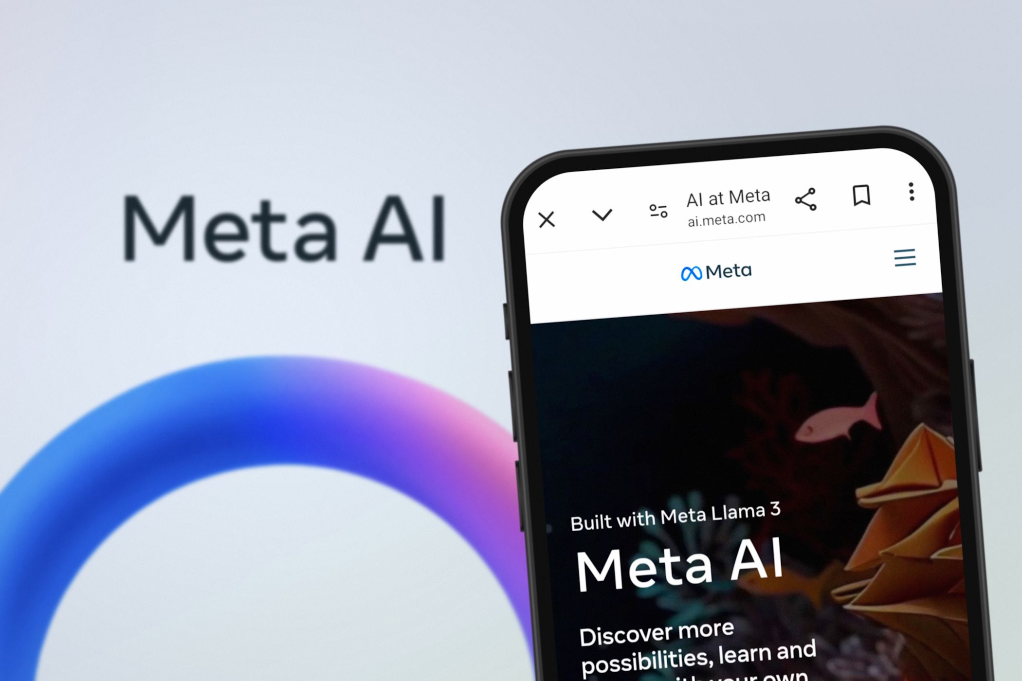 meta ai on smartphone screen and computer screen